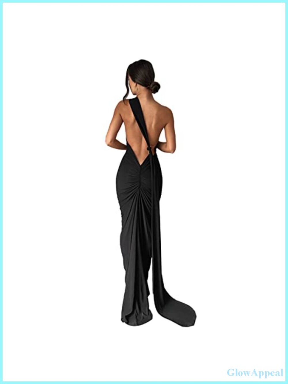 Polyester Blend Bodycon Backless Maxi Dress Sleeveless Open Back Formal